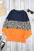 Colorblock Contrast Stitching Sweatshirt With Slits