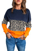 Colorblock Contrast Stitching Sweatshirt With Slits