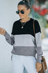 Colorblock Contrast Stitching Sweatshirt With Slits