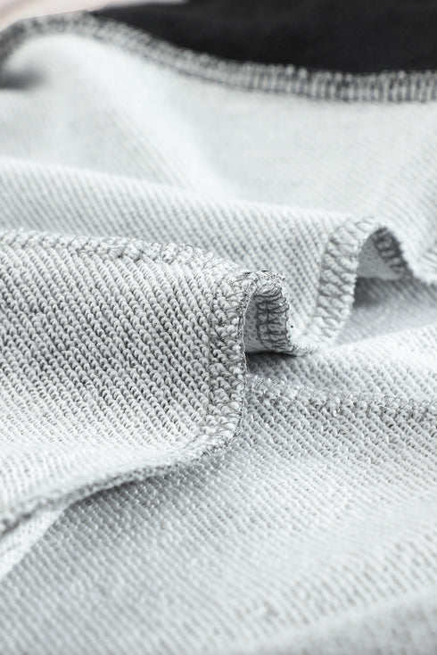 Colorblock Contrast Stitching Sweatshirt With Slits