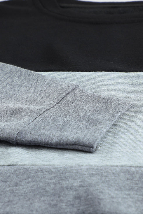 Colorblock Contrast Stitching Sweatshirt With Slits