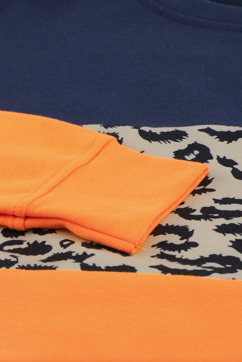 Colorblock Contrast Stitching Sweatshirt With Slits