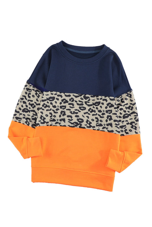 Colorblock Contrast Stitching Sweatshirt With Slits