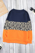 Colorblock Contrast Stitching Sweatshirt With Slits