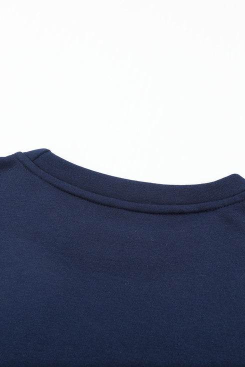 Colorblock Contrast Stitching Sweatshirt With Slits