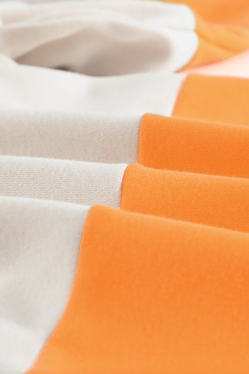 Colorblock Contrast Stitching Sweatshirt With Slits