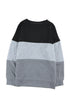 Colorblock Contrast Stitching Sweatshirt With Slits