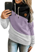 Colorblock Cowl Neck Pullover Hoodie