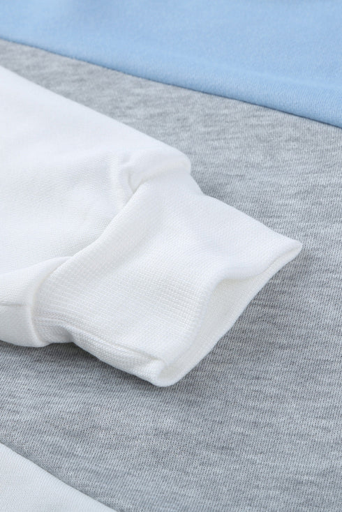 Colorblock Cowl Neck Pullover Hoodie