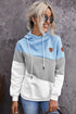 Colorblock Cowl Neck Pullover Hoodie
