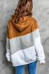 Colorblock Cowl Neck Pullover Hoodie