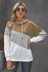 Colorblock Cowl Neck Pullover Hoodie