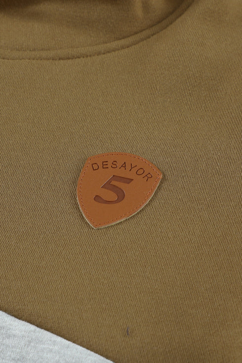 Colorblock Cowl Neck Pullover Hoodie