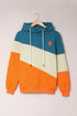 Colorblock Cowl Neck Pullover Hoodie