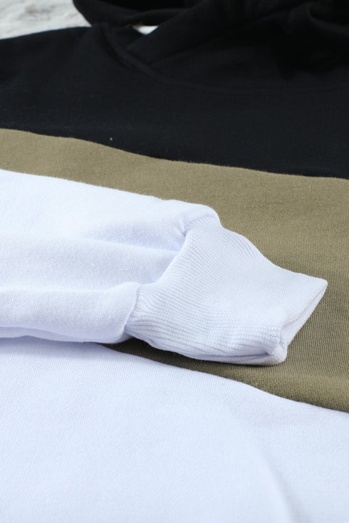 Colorblock Cowl Neck Pullover Hoodie