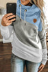 Colorblock Cowl Neck Pullover Hoodie