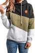 Colorblock Cowl Neck Pullover Hoodie
