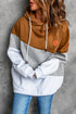 Colorblock Cowl Neck Pullover Hoodie
