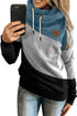 Colorblock Cowl Neck Pullover Hoodie