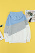 Colorblock Cowl Neck Pullover Hoodie