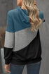 Colorblock Cowl Neck Pullover Hoodie