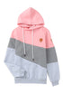 Colorblock Cowl Neck Pullover Hoodie