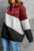 Colorblock Cowl Neck Pullover Hoodie