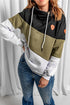 Colorblock Cowl Neck Pullover Hoodie
