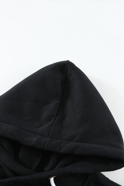 Colorblock Cowl Neck Pullover Hoodie