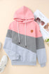 Colorblock Cowl Neck Pullover Hoodie