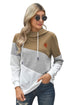 Colorblock Cowl Neck Pullover Hoodie