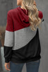 Colorblock Cowl Neck Pullover Hoodie