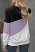 Colorblock Cowl Neck Pullover Hoodie