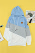 Colorblock Cowl Neck Pullover Hoodie