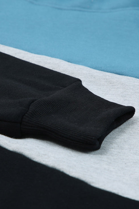 Colorblock Cowl Neck Pullover Hoodie