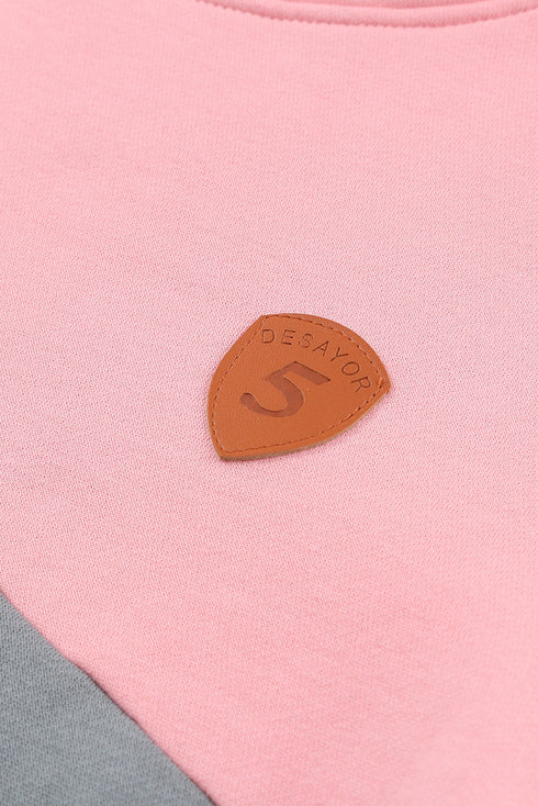 Colorblock Cowl Neck Pullover Hoodie