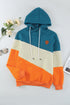 Colorblock Cowl Neck Pullover Hoodie