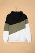 Colorblock Cowl Neck Pullover Hoodie