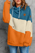 Colorblock Cowl Neck Pullover Hoodie
