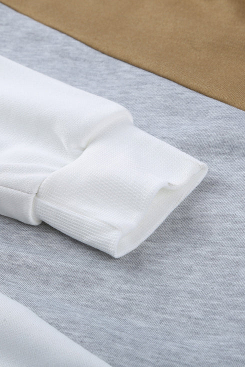 Colorblock Cowl Neck Pullover Hoodie