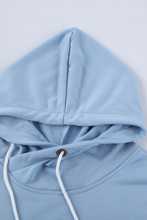 Colorblock Cowl Neck Pullover Hoodie