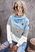 Colorblock Cowl Neck Pullover Hoodie