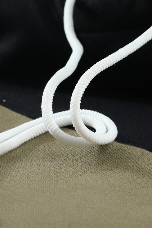 Colorblock Cowl Neck Pullover Hoodie