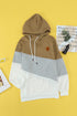 Colorblock Cowl Neck Pullover Hoodie