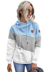 Colorblock Cowl Neck Pullover Hoodie
