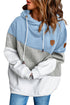 Colorblock Cowl Neck Pullover Hoodie