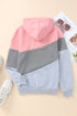 Colorblock Cowl Neck Pullover Hoodie