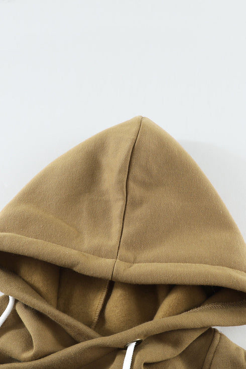 Colorblock Cowl Neck Pullover Hoodie