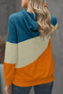Colorblock Cowl Neck Pullover Hoodie