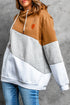 Colorblock Cowl Neck Pullover Hoodie